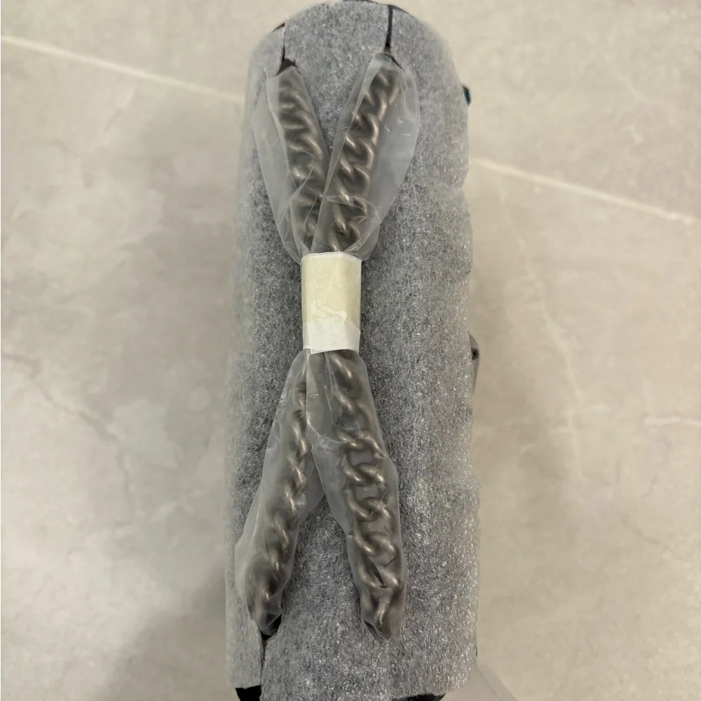 Kurt Geiger Gunmetal Grey Mini Velvet Brixton Shoulder Bag - Picture 8 of 13